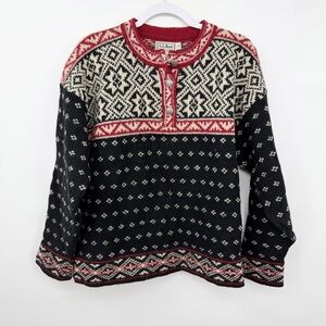 L.L. Bean Nordic Black and Cream Sweater